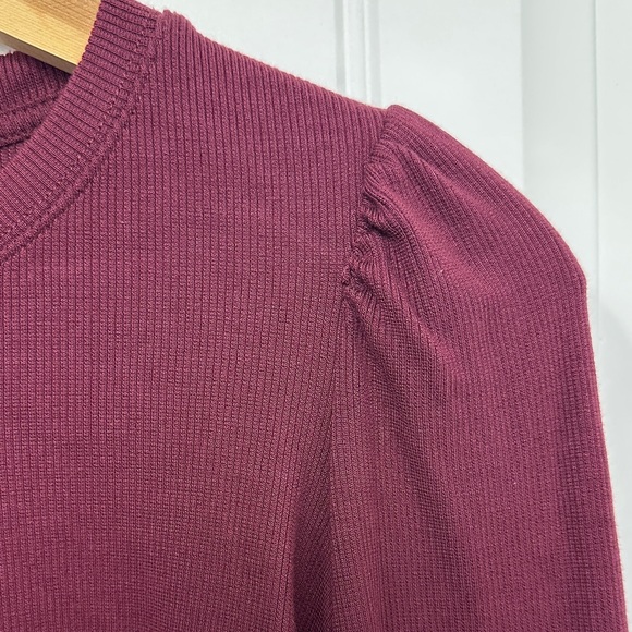 Marine Layer Lexi Rib Puff Sleeve Top Women’s Size Small - Picture 8 of 13